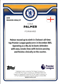 Cole Palmer - Topps Flagship Premier League Base Set 2026-27, Nr. 104