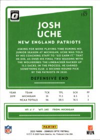 Josh Uche - Panini Donruss Optic Base Set 2020, Nr. 137 – Rookie Card