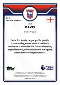 Leif Davis - Topps Flagship Premier League Base Set 2026-27, Nr. 275