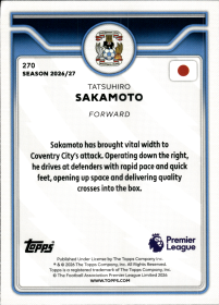 Tatsuhiro Sakamoto - Topps Flagship Premier League Base Set 2026-27, Nr. 270