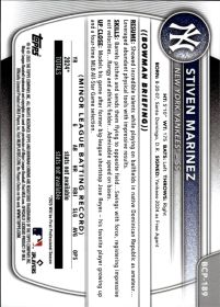 Stiven Marinez - Topps Bowman Chrome Prospects 2025, Nr. BCP-189 – Mojo Refractor