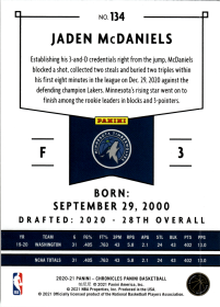 Jaden McDaniels - Panini Chronicles Panini 2020-21, Nr. 134