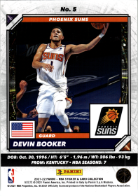 Devin Booker - Panini NBA Sticker & Card Collection 2021-22, Nr. 5