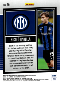 Nicolò Barella - Panini Score FIFA Base Set 2022-23, Nr. 69