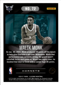 Malik Monk - Panini Illusions Base Set 2020-21, Nr. 72
