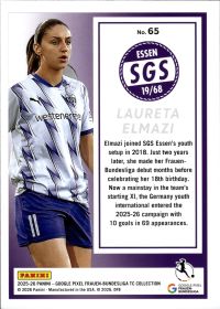 Laureta Elmazi - Panini Frauen-Bundesliga TC Collection Base Set 2025-26, Nr. 65