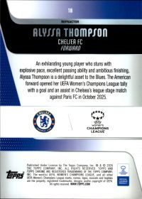 Alyssa Thompson - Topps Chrome UEFA Women's Champions League Base Set 2025-26, Nr. 18 – Refractor