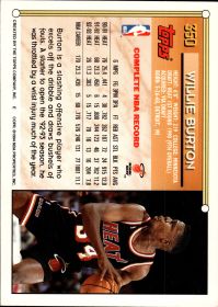 Willie Burton - Topps Base Set 1993-94, Nr. 350