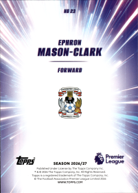 Ephron Mason-Clark - Topps Flagship Premier League Nitro Boost 2026-27, Nr. NB 23 – Rookie Card, Insert