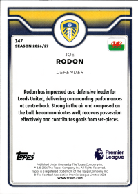Joe Rodon - Topps Flagship Premier League Base Set 2026-27, Nr. 147