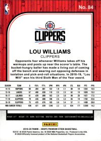 Lou Williams - Panini Hoops Premium Stock Base Set 2019-20, Nr. 84