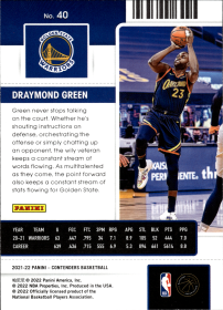 Draymond Green - Panini Contenders Season Ticket 2021-22, Nr. 40