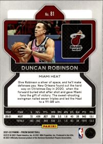 Duncan Robinson - Panini Prizm Base Set 2021-22, Nr. 81