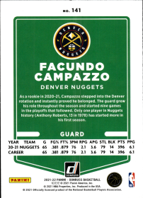 Facundo Campazzo - Panini Donruss Base Set 2021-22, Nr. 141