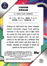 Yoram Zague - Topps Finest UEFA Club Competitions Base Set 2024-25, Nr. 12 – Rookie Card