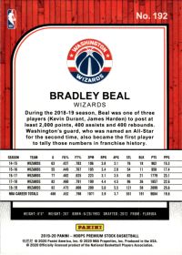 Bradley Beal - Panini Hoops Premium Stock Base Set 2019-20, Nr. 192