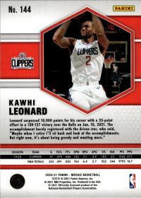 Kawhi Leonard - Panini Mosaic Base Set 2020-21, Nr. 144