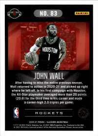 John Wall - Panini Illusions Base Set 2020-21, Nr. 83