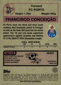 Francisco Conceição - Topps UEFA Champions League 1975-76 Topps Football Base Set 2021-22, Nr. 75-07 – Rookie Card