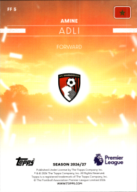 Amine Adli - Topps Flagship Premier League Flying the Flag 2026-27, Nr. FF 5 – Insert