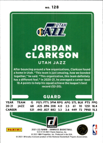 Jordan Clarkson - Panini Donruss Base Set 2021-22, Nr. 128