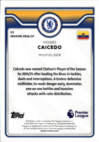 Moisés Caicedo - Topps Flagship Premier League Base Set 2026-27, Nr. 95