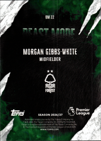 Morgan Gibbs-White - Topps Flagship Premier League Beast Mode 2026-27, Nr. BM 22 – Insert