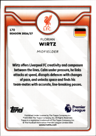 Florian Wirtz - Topps Flagship Premier League Base Set 2026-27, Nr. 170