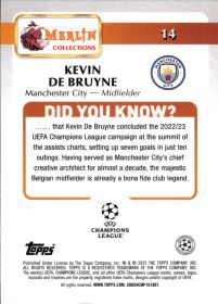 Kevin De Bruyne - Topps Merlin Chrome UEFA Club Competitions Base Set 2024-25, Nr. 14