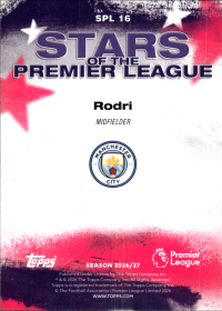 Rodri - Topps Flagship Premier League Stars of the Premier League 2026-27, Nr. SPL 16 – Insert