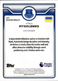 Vitalii Mykolenko - Topps Flagship Premier League Base Set 2026-27, Nr. 123