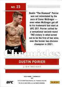 Dustin Poirier - Panini Chronicles UFC Base Set 2022, Nr. 23