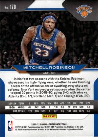 Mitchell Robinson - Panini Prizm Base Set 2020-21, Nr. 170