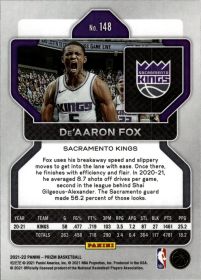 De'Aaron Fox - Panini Prizm Base Set 2021-22, Nr. 148