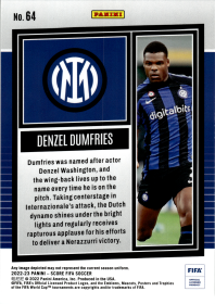 Denzel Dumfries - Panini Score FIFA Base Set 2022-23, Nr. 64