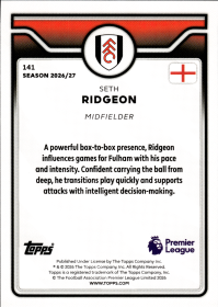 Seth Ridgeon - Topps Flagship Premier League Base Set 2026-27, Nr. 141 – Rookie Card