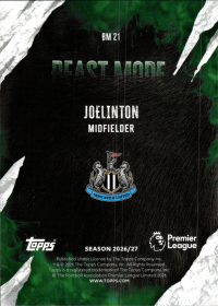 Joelinton - Topps Flagship Premier League Beast Mode 2026-27, Nr. BM 21 – Insert