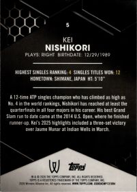 Kei Nishikori - Topps Graphite Tennis Base Set 2026, Nr. 5
