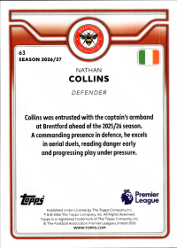 Nathan Collins - Topps Flagship Premier League Base Set 2026-27, Nr. 63