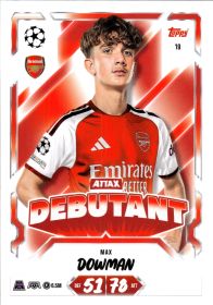 Max Dowman - Topps Match Attax UEFA Club Competitions Attax Debutant 2026-27, Nr. 19