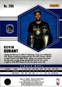 Kevin Durant - Panini Mosaic Finals MVPs 2020-21, Nr. 296 – Insert