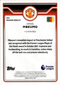 Bryan Mbeumo - Topps Flagship Premier League Base Set 2026-27, Nr. 201