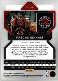 Pascal Siakam - Panini Prizm Base Set 2021-22, Nr. 174