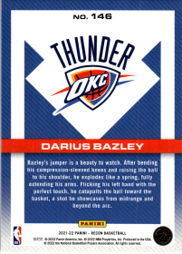 Darius Bazley - Panini Recon Base Set 2021-22, Nr. 146 – Holo