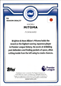 Kaoru Mitoma - Topps Flagship Premier League Base Set 2026-27, Nr. 86