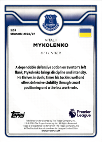Vitalii Mykolenko - Topps Flagship Premier League Base Set 2026-27, Nr. 123