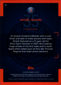 Ismaël Gharbi - Topps Paris Saint-Germain Official Team Set 2023-24, Nr. 19