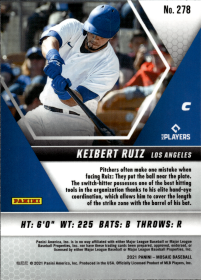 Keibert Ruiz - Panini Mosaic Base Set 2021, Nr. 278 – Rookie Card