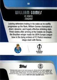 William Gomes - Topps UEFA Club Competitions Base Set 2025-26, Nr. 50