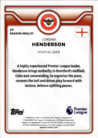 Jordan Henderson - Topps Flagship Premier League Base Set 2026-27, Nr. 69